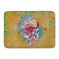 "Caroline's Treasures Day of the Dead Flowers Skull Floor Mat, 19"" x 27"", Multicolor"