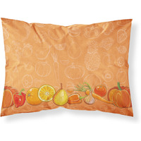 "Caroline's Treasures Fruits and Vegetables in Orange Pillowcase, Standard, Multicolor"