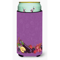 "Caroline's Treasures Fruits & Vegetables In Purple Tall Boy Beverage Insulator Hugger, Multicolor"