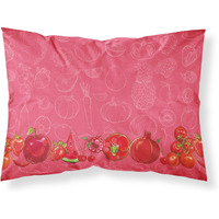 "Caroline's Treasures Fruits and Vegetables in Red Pillowcase, Standard, Multicolor"