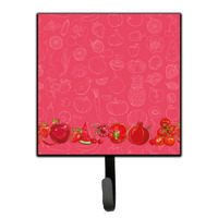 "Caroline's Treasures Fruits and Vegetables in Red Wall Hook, Small, Multicolor"