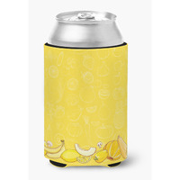 "Caroline's Treasures Fruits & Vegetables In Yellow Can or Bottle Hugger, Can Hugger, Multicolor"