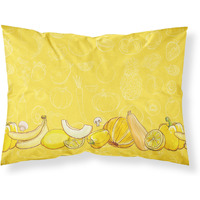 "Caroline's Treasures Fruits and Vegetables in Yellow Pillowcase, Standard, Multicolor"
