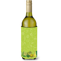"Caroline's Treasures Fruits and Vegetables in Green Wine Bottle Beverage Insulator Hugger, 750 ml, Multicolor"