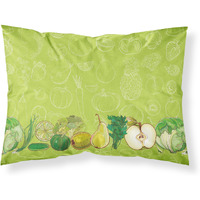 "Caroline's Treasures Fruits and Vegetables in Green Pillowcase, Standard, Multicolor"