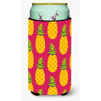 "Caroline's Treasures Pineapples On Pink Tall Boy Beverage Insulator Hugger, Multicolor"