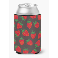 "Caroline's Treasures Strawberries On Gray Can or Bottle Hugger, Can Hugger, Multicolor"