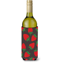 "Caroline's Treasures Strawberries on Gray Wine Bottle Beverage Insulator Hugger, 750 ml, Multicolor"