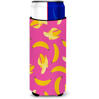"Caroline's Treasures Bananas On Pink Michelob Ultra Hugger For Slim Cans, Slim Can, Multicolor"