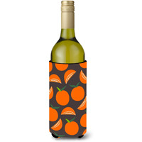 "Caroline's Treasures Oranges on Gray Wine Bottle Beverage Insulator Hugger, 750 ml, Multicolor"