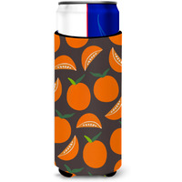 "Caroline's Treasures Oranges On Gray Michelob Ultra Hugger For Slim Cans, Slim Can, Multicolor"