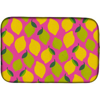 "Caroline's Treasures Lemons And Limes On Pink Dish Drying Mat, 14"" x 21"""