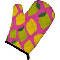 "Caroline's Treasures Lemons and Limes on Pink Oven Mitt, Multicolor, 12"" x 8.5"""
