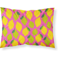 "Caroline's Treasures ""Lemons and Limes on Pink"" Printed, Polyester Envelope Closure pillowcase, Standard, Multicolor"