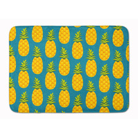 "Caroline's Treasures Pineapples on Teal Floor Mat, 19"" x 27"", Multicolor"