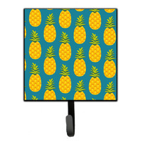 "Caroline's Treasures Pineapples on Teal Wall Hook, Small, Multicolor"