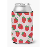 "Caroline's Treasures Strawberries On Pink Can or Bottle Hugger, Can Hugger, Multicolor"