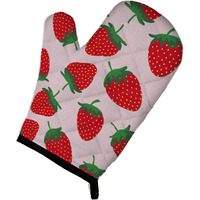 "Caroline's Treasures Strawberries on Pink Oven Mitt, Multicolor, 12"" x 8.5"""
