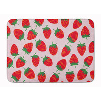 "Caroline's Treasures Strawberries on Pink Floor Mat, 19"" x 27"", Multicolor"