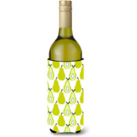 "Caroline's Treasures Pears on White Wine Bottle Beverage Insulator Hugger, 750 ml, Multicolor"