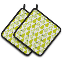 "Caroline's Treasures Pears On White Pair of Pot Holders, 7.5HX7.5W, Multicolor"