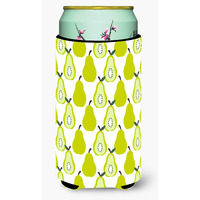 "Caroline's Treasures Pears On White Tall Boy Beverage Insulator Hugger, Multicolor"