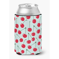 "Caroline's Treasures Cherries on Blue Can or Bottle Hugger, Can Hugger, Multicolor"