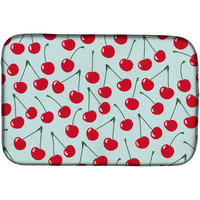 "Caroline's Treasures Cherries on Blue Dish Drying Mat, 14"" x 21"""