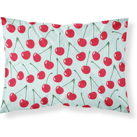 "Caroline's Treasures Cherries on Blue Pillowcase, Standard, Multicolor"