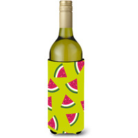 "Caroline's Treasures Watermelon on Lime Green Wine Bottle Beverage Insulator Hugger, 750 ml, Multicolor"