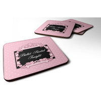"Caroline's Treasures Ballerina Ballet Recital Tonight Foam Coaster Set of 4, 3.5, Multicolor"