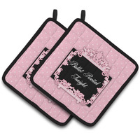 "Caroline's Treasures Ballerina Ballet Recital Tonight Pair of Pot Holders, 7.5HX7.5W, Multicolor"
