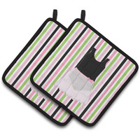 "Caroline's Treasures Ballerina Leotard & Skirt Pair of Pot Holders, 7.5HX7.5W, Multicolor"