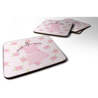 "Caroline's Treasures BB5158FC Ballerina Ballet Attire Foam Coaster (Set of 4), 3.5"", Multicolor"