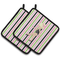 "Caroline's Treasures Ballerina Blonde Pt. Pair of Pot Holders, 7.5HX7.5W, Multicolor"