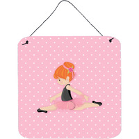 "Caroline's Treasures Ballerina Red Head Jete Metal Print, 6"" H x 6"" W, Multicolor"