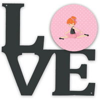 "Caroline's Treasures Ballerina Red Head Jete Metal Artwork Love wall-decor, Multicolor"