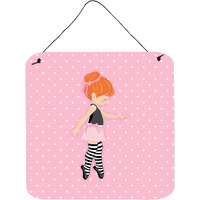 "Caroline's Treasures Ballerina Red Head Releve Metal Print, 6"" H x 6"" W, Multicolor"