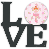 "Caroline's Treasures Ballerina Red Front Pose Metal Artwork Love wall-decor, Multicolor"