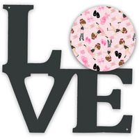 "Caroline's Treasures Ballerinas and Roses Metal Artwork Love wall-decor, Multicolor"