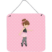 "Caroline's Treasures Ballerina Brunette Releve Metal Print, 6"" H x 6"" W, Multicolor"