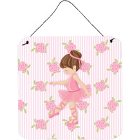 "Caroline's Treasures Ballerina Brunette Point Metal Print, 6"" H x 6"" W, Multicolor"