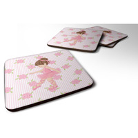 "Caroline's Treasures Ballerina Brunette Pt. Foam Coaster Set of 4, 3.5, Multicolor"