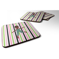 "Caroline's Treasures Dancer Bikatard African American Foam Coaster Set of 4, 3.5, Multicolor"