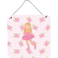 "Caroline's Treasures Ballerina Long Haired Blonde Metal Print, 6"" H x 6"" W, Multicolor"
