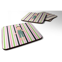 "Caroline's Treasures Dancer Bikatard Flex Hands Foam Coaster Set of 4, 3.5, Multicolor"