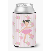 "Caroline's Treasures Ballerina black Hair Ponytails Can or Bottle Hugger, Can Hugger, Multicolor"