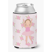 "Caroline's Treasures Ballerina Brown Hair Ponytails Can or Bottle Hugger, Can Hugger, Multicolor"