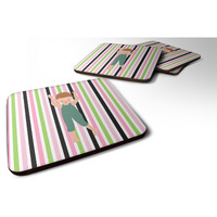 "Caroline's Treasures Dancer Bikatard Brown Hair Foam Coaster Set of 4, 3.5, Multicolor"