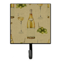"Caroline's Treasures White Wine on Linen Wall Hook, Small, Multicolor"